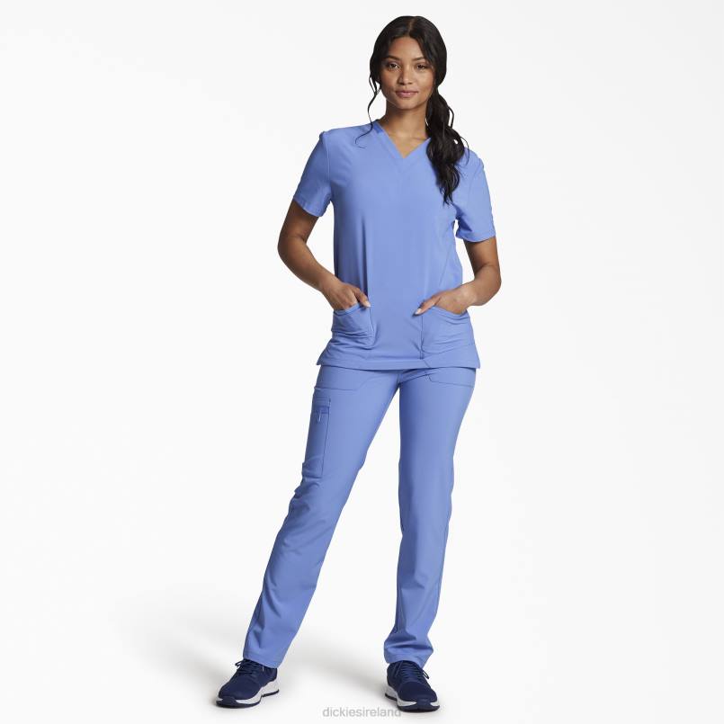 Dickies Men Unisex EDS Essentials V-Neck Scrub Top Ceil Blue (CBL) N80J1401 Apparel