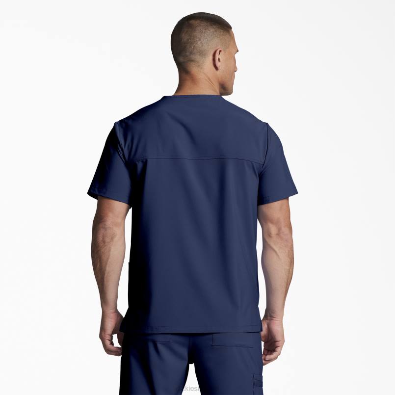 Dickies Men Unisex EDS Essentials V-Neck Scrub Top Navy Blue (NVY) N80J1404 Apparel