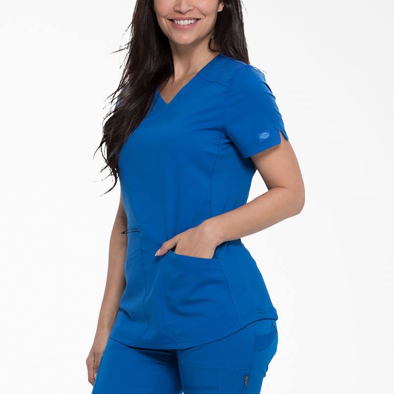 Dickies Women Balance Mock Wrap Scrub Top Royal Blue (RB) N80J2542 Apparel