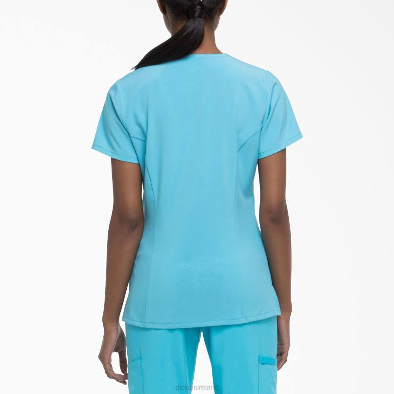 Dickies Women EDS Essentials V-Neck Scrub Top Turquoise (TQ) N80J2459 Apparel