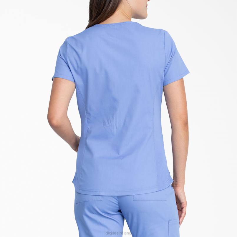 Dickies Women EDS Signature V-Neck Scrub Top Ceil Blue (CBL) N80J2593 Apparel