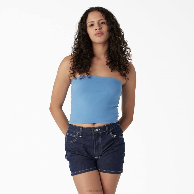 Dickies Women Knit Tube Top Azure Blue (AB2) N80J2165 Apparel