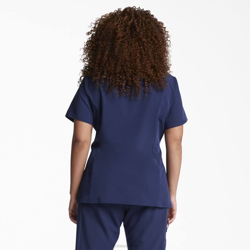 Dickies Women Xtreme Stretch V-Neck Scrub Top Navy Blue (NVY) N80J2470 Apparel