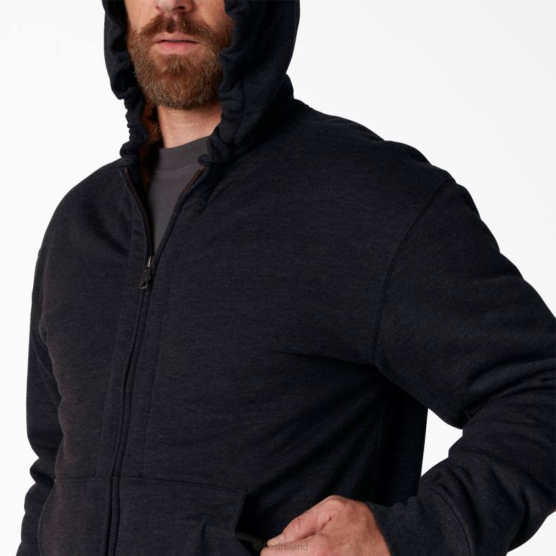 Dickies Men High Pile Fleece Lined Full Zip Hoodie Black (KBK) N80J1013 Apparel