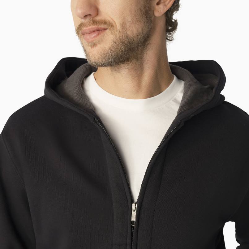 Dickies Men Thermal Lined Full-Zip Fleece Hoodie Black (KBK) N80J996 Apparel