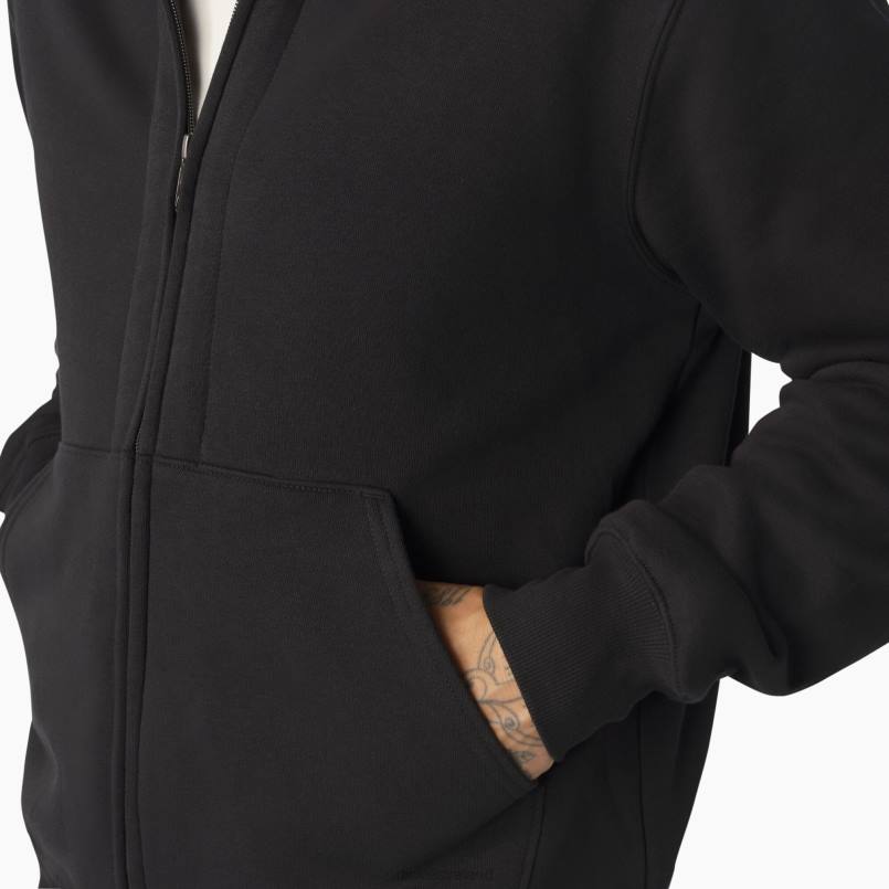 Dickies Men Thermal Lined Full-Zip Fleece Hoodie Black (KBK) N80J996 Apparel