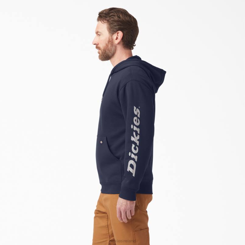 Dickies Men Water Repellent Logo Sleeve Hoodie Ink Navy (IK) N80J1039 Apparel