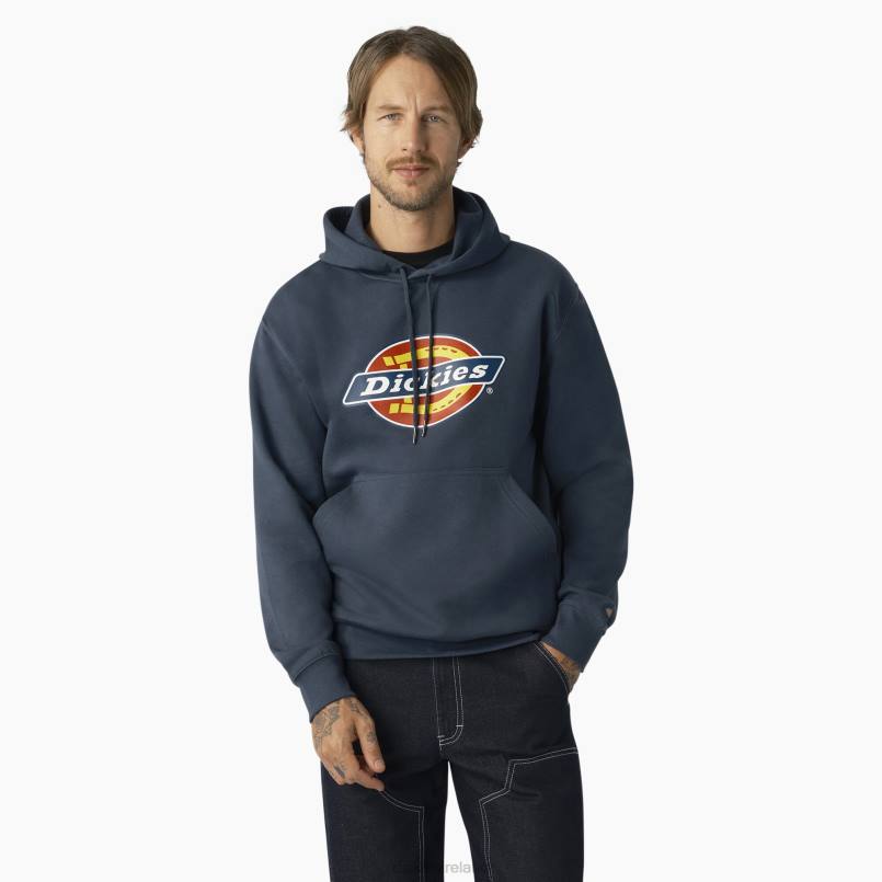 Dickies Men Water Repellent Tri-Color Logo Hoodie Airforce Blue (AF) N80J1103 Apparel