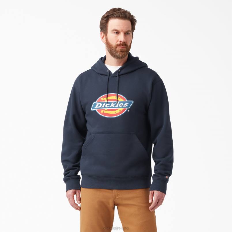 Dickies Men Water Repellent Tri-Color Logo Hoodie Dark Navy (DN) N80J1105 Apparel
