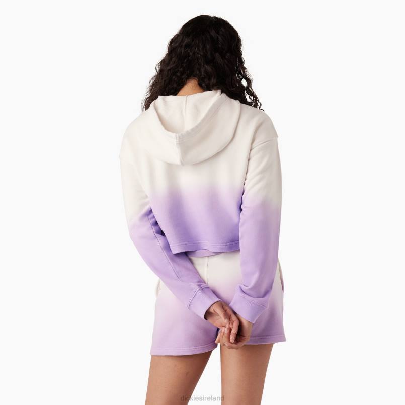 Dickies Women Cropped Ombre Hoodie Cloud/Purple Rose Dip Dye (CUD) N80J2335 Apparel