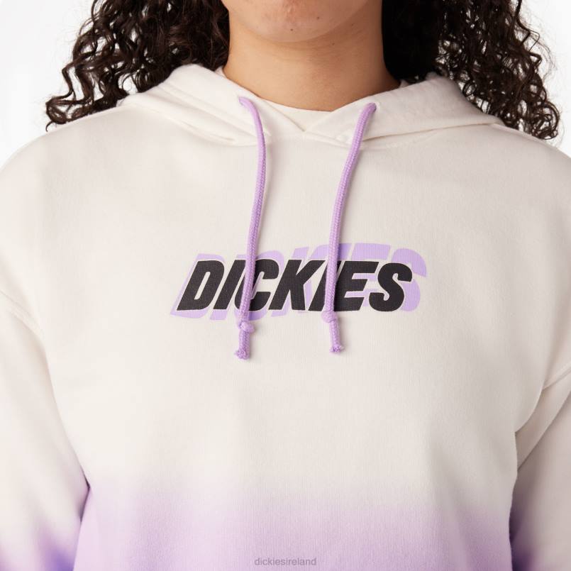 Dickies Women Cropped Ombre Hoodie Cloud/Purple Rose Dip Dye (CUD) N80J2335 Apparel