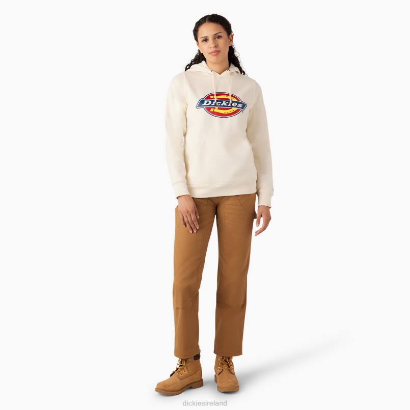 Dickies Women Heavyweight Logo Pullover Antique White (AW) N80J2328 Apparel