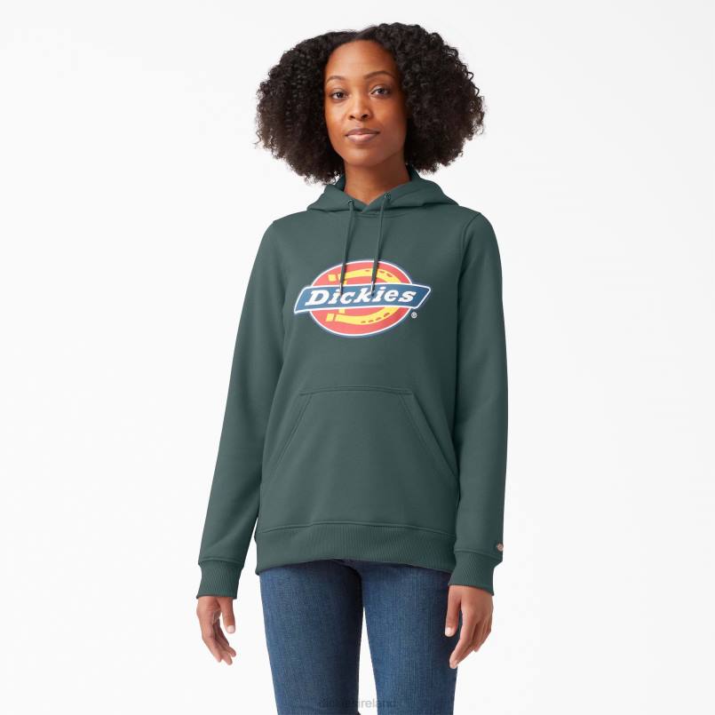 Dickies Women Heavyweight Logo Pullover Lincoln Green (LN) N80J2332 Apparel