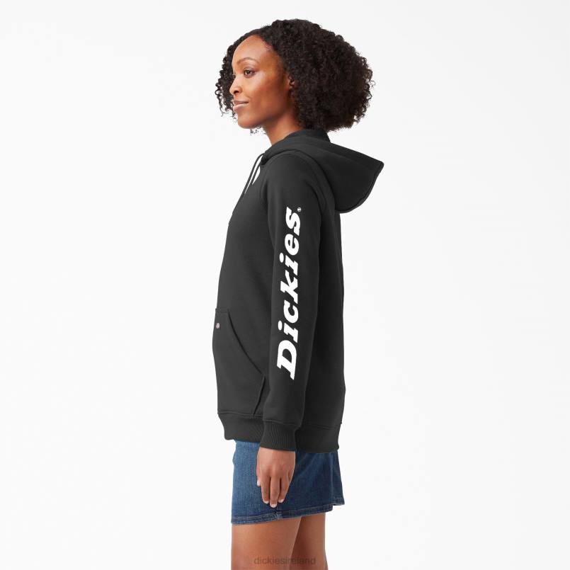Dickies Women Heavyweight Logo Sleeve Pullover Black (KBK) N80J2307 Apparel