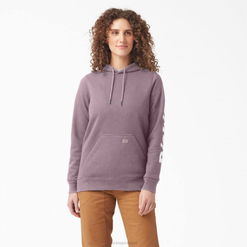 Dickies Women Heavyweight Logo Sleeve Pullover Lilac (LC) N80J2308 Apparel