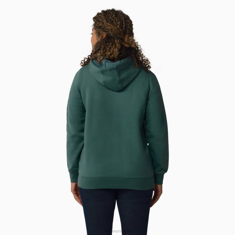 Dickies Women Heavyweight Logo Sleeve Pullover Lincoln Green (LN) N80J2309 Apparel