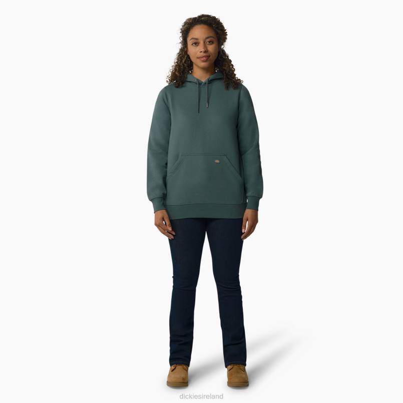Dickies Women Heavyweight Logo Sleeve Pullover Lincoln Green (LN) N80J2309 Apparel