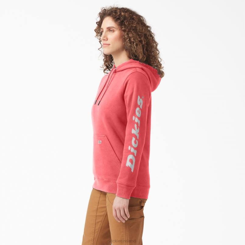 Dickies Women Heavyweight Logo Sleeve Pullover Tea Rose (T1R) N80J2313 Apparel