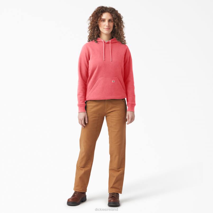 Dickies Women Heavyweight Logo Sleeve Pullover Tea Rose (T1R) N80J2313 Apparel