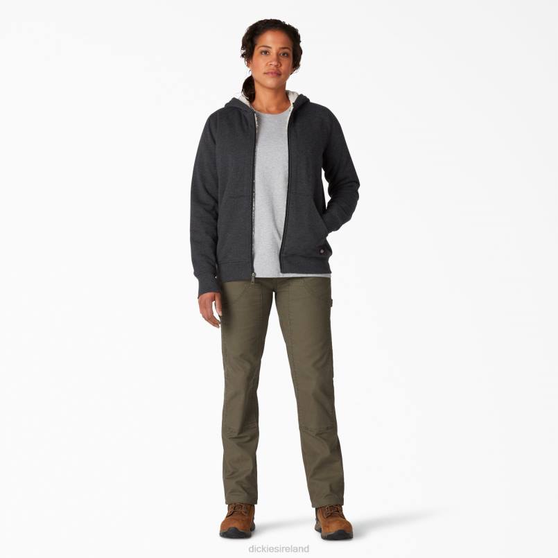 Dickies Women High Pile Fleece Lined Hoodie Black (KBD) N80J2284 Apparel