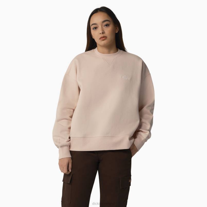 Dickies Women Summerdale Sweatshirt Peach Whip (P2W) N80J2294 Apparel