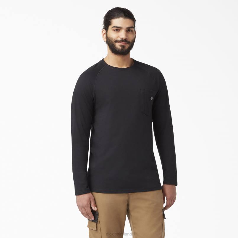 Dickies Men Cooling Long Sleeve T-Shirt Black (BK) N80J614 Apparel