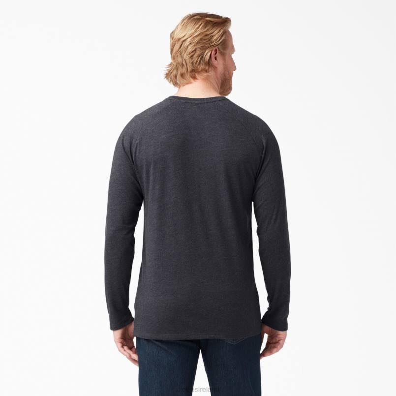 Dickies Men Cooling Long Sleeve T-Shirt Heather Black (KBH) N80J621 Apparel