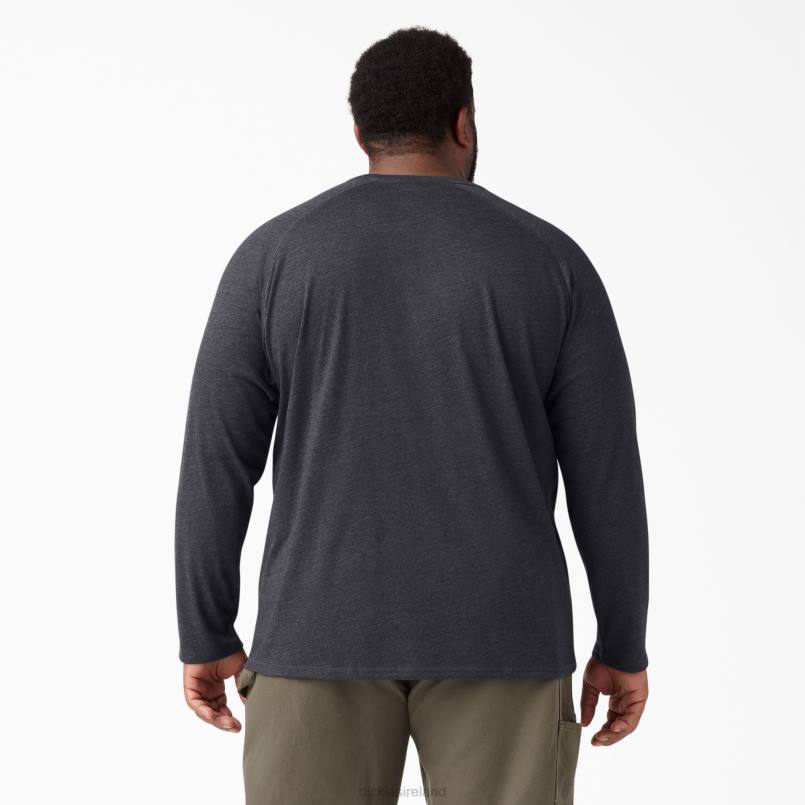 Dickies Men Cooling Long Sleeve T-Shirt Heather Black (KBH) N80J621 Apparel