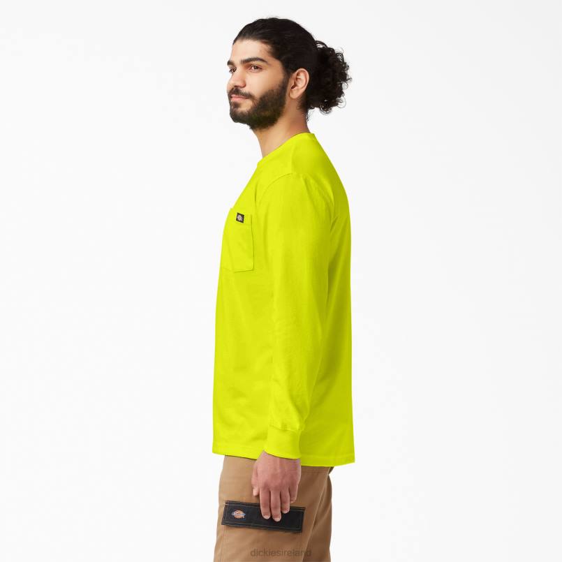 Dickies Men Long Sleeve Heavyweight Neon T-Shirt Bright Yellow (BWD) N80J669 Apparel