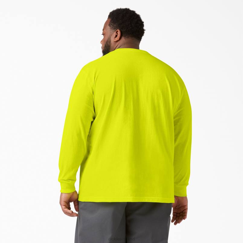 Dickies Men Long Sleeve Heavyweight Neon T-Shirt Bright Yellow (BWD) N80J669 Apparel