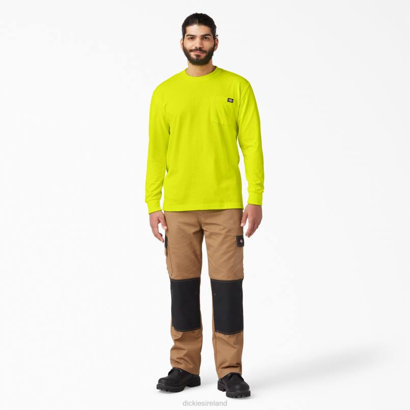 Dickies Men Long Sleeve Heavyweight Neon T-Shirt Bright Yellow (BWD) N80J669 Apparel