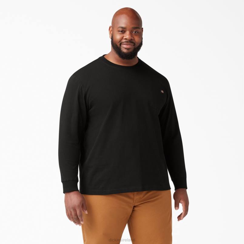 Dickies Men Long Sleeve Heavyweight T-Shirt Black (BK) N80J601 Apparel