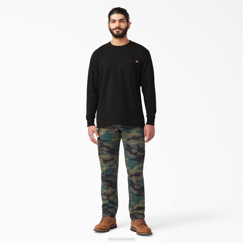 Dickies Men Long Sleeve Heavyweight T-Shirt Black (BK) N80J601 Apparel