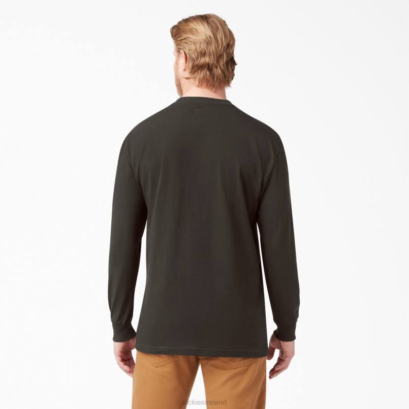 Dickies Men Long Sleeve Heavyweight T-Shirt Chocolate Brown (CB) N80J603 Apparel
