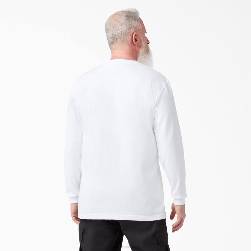 Dickies Men Long Sleeve Heavyweight T-Shirt White (WH) N80J613 Apparel