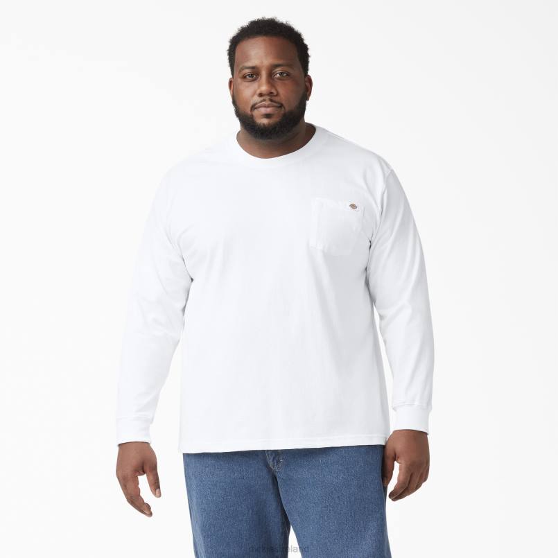Dickies Men Long Sleeve Heavyweight T-Shirt White (WH) N80J613 Apparel