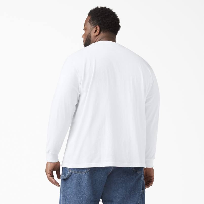 Dickies Men Long Sleeve Heavyweight T-Shirt White (WH) N80J613 Apparel