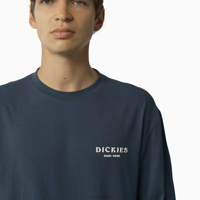 Dickies Men Oatfield Long Sleeve T-Shirt Airforce Blue (AF) N80J804 Apparel