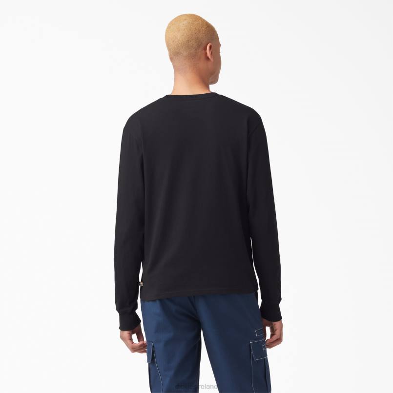 Dickies Men Skateboarding Logo Graphic Long Sleeve T-Shirt Black (KBK) N80J884 Apparel