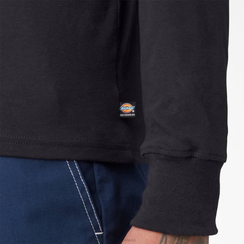 Dickies Men Skateboarding Logo Graphic Long Sleeve T-Shirt Black (KBK) N80J884 Apparel