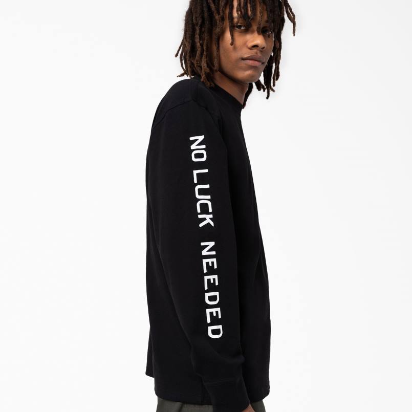 Dickies Men Union Springs Long Sleeve T-Shirt Black (KBK) N80J835 Apparel