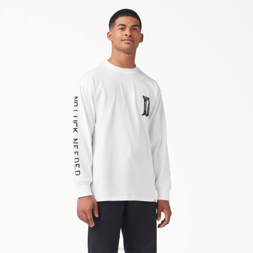 Dickies Men Union Springs Long Sleeve T-Shirt White (WH) N80J836 Apparel