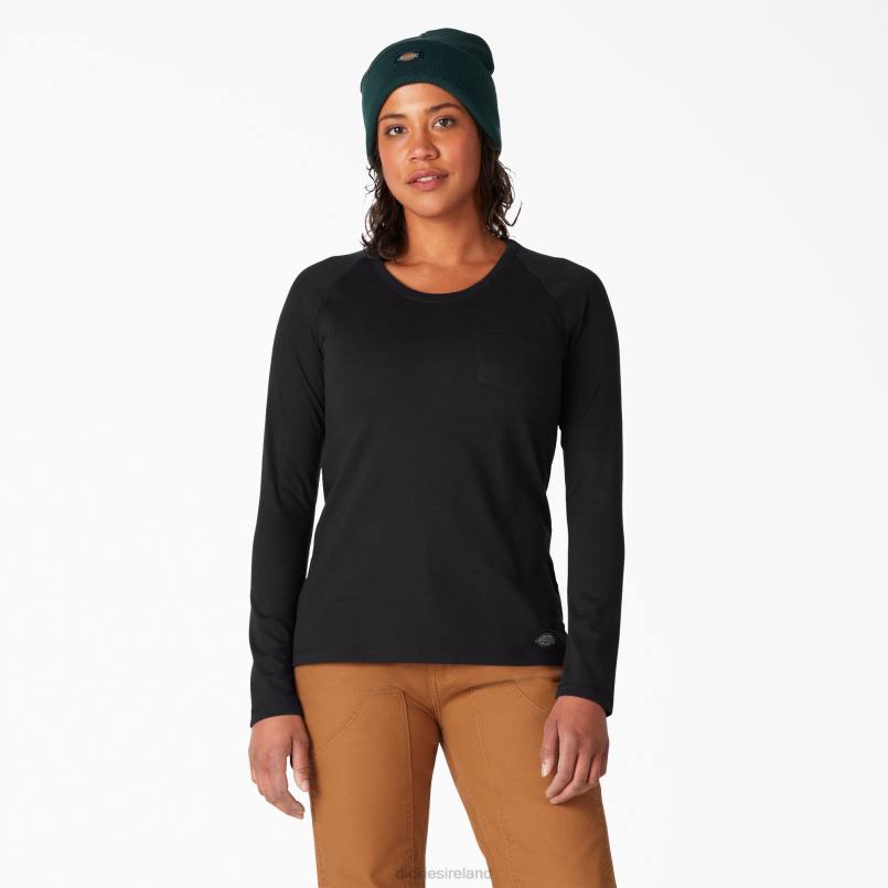 Dickies Women Cooling Long Sleeve T-Shirt Black (KBK) N80J1636 Apparel