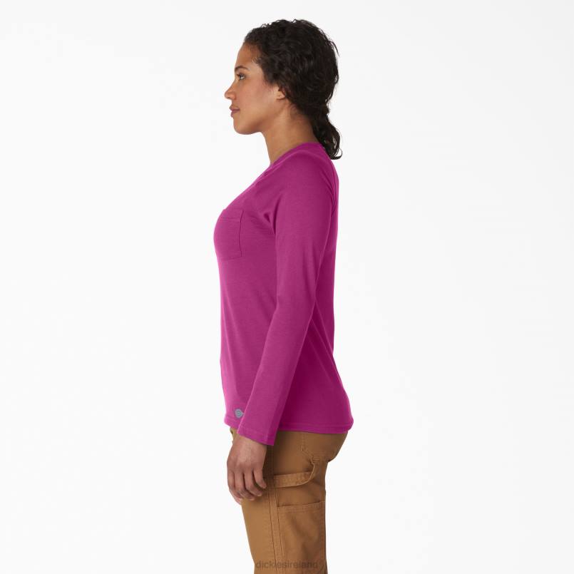 Dickies Women Cooling Long Sleeve T-Shirt Festival Fuchsia (F2F) N80J1634 Apparel