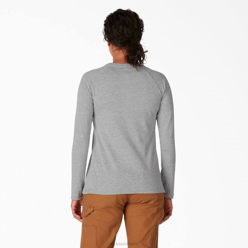 Dickies Women Cooling Long Sleeve T-Shirt Heather Gray (HG) N80J1635 Apparel