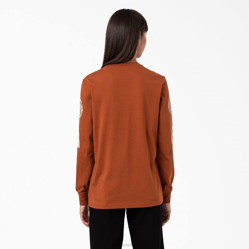 Dickies Women Falkville Long Sleeve T-Shirt Gingerbread Brown (IE) N80J2163 Apparel