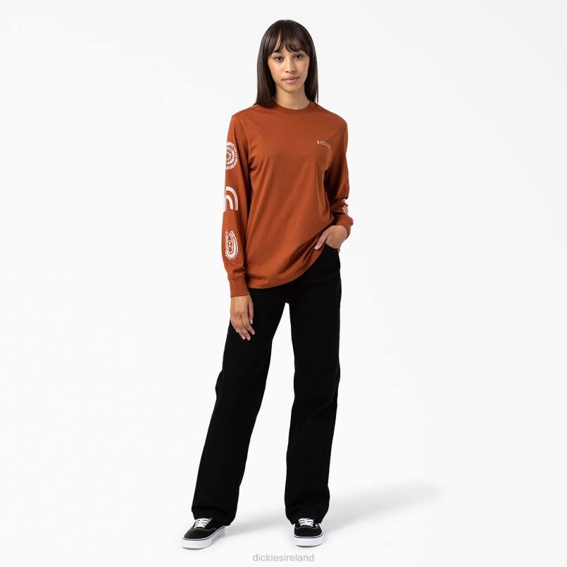 Dickies Women Falkville Long Sleeve T-Shirt Gingerbread Brown (IE) N80J2163 Apparel