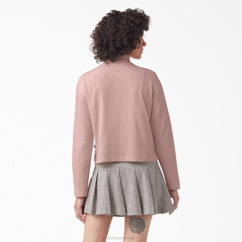 Dickies Women Mapleton High Neck Long Sleeve T-Shirt Light Pink (BPI) N80J1984 Apparel