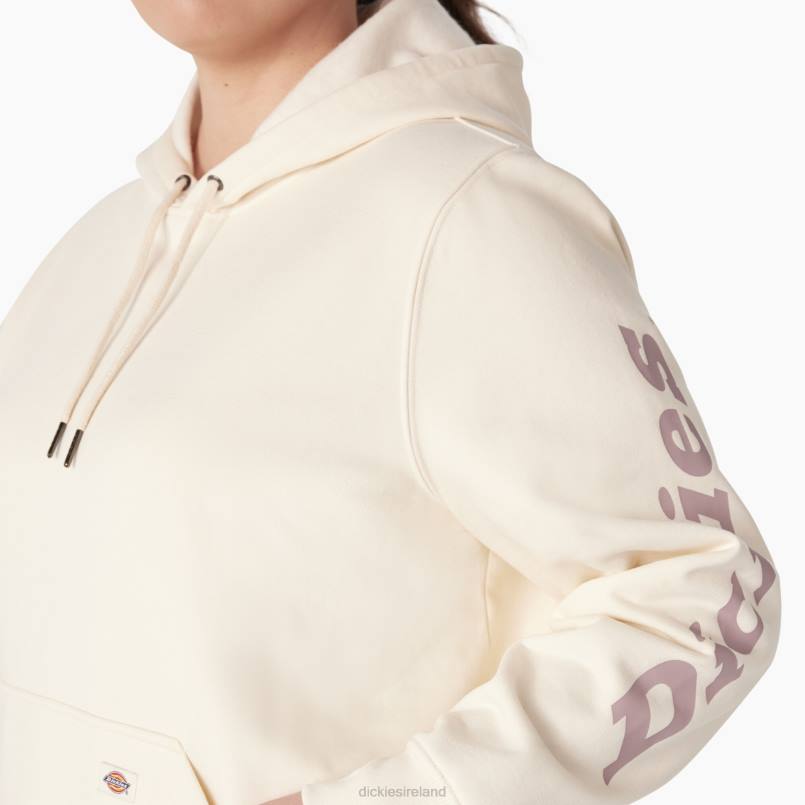Dickies Women Plus Heavyweight Logo Sleeve Pullover Antique White (AW) N80J2341 Apparel