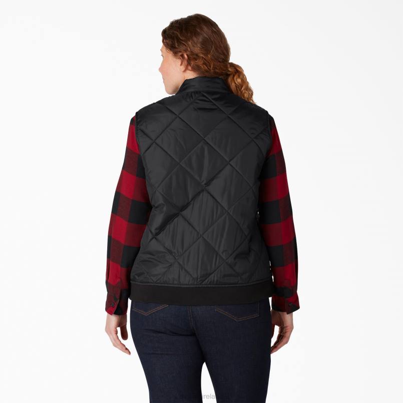 Dickies Women Plus Quilted Vest Black (BK) N80J2324 Apparel